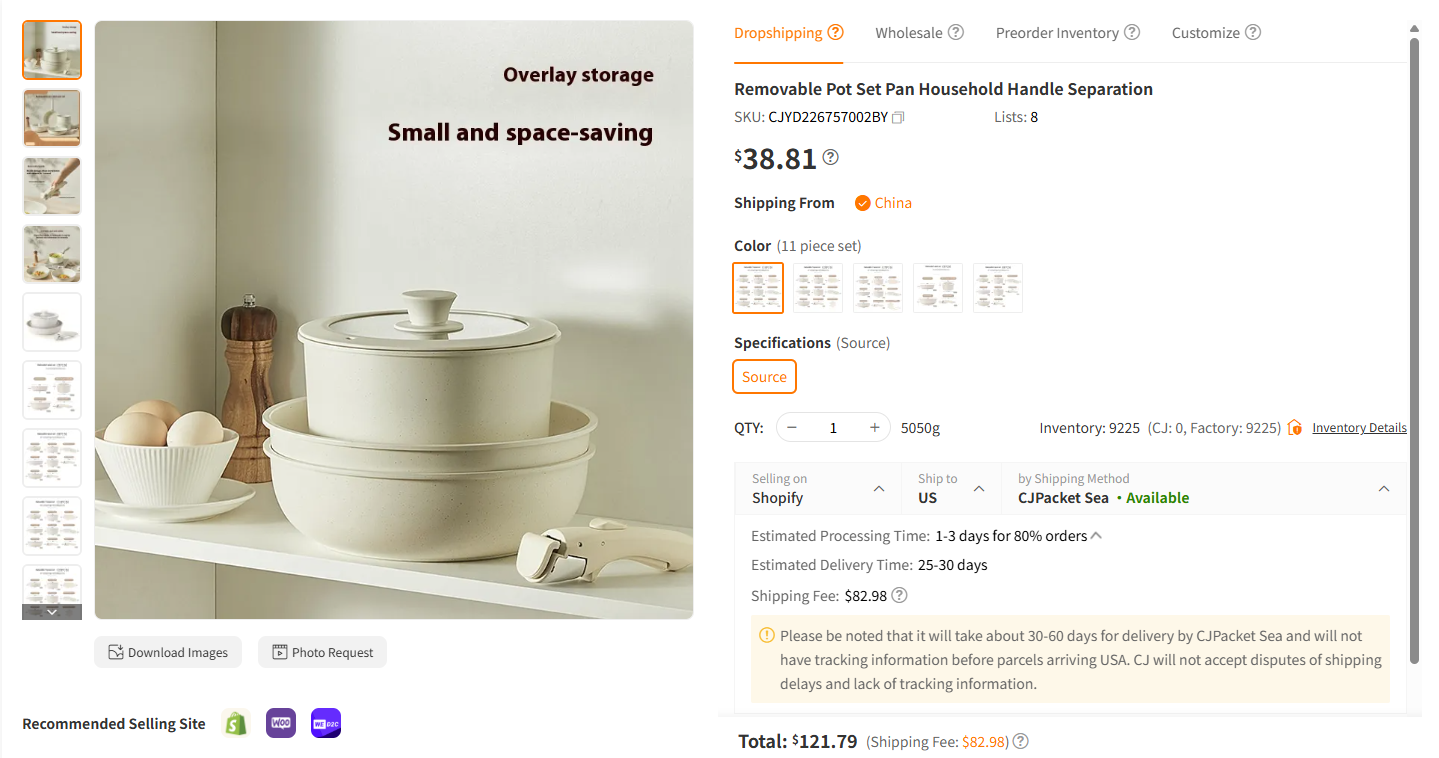 Stackable Ceramic Pot Sets With Removable Handles